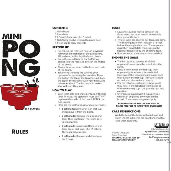 Mini Portable Beer Pong Game by Buffalo Games - Picture 5 of 6